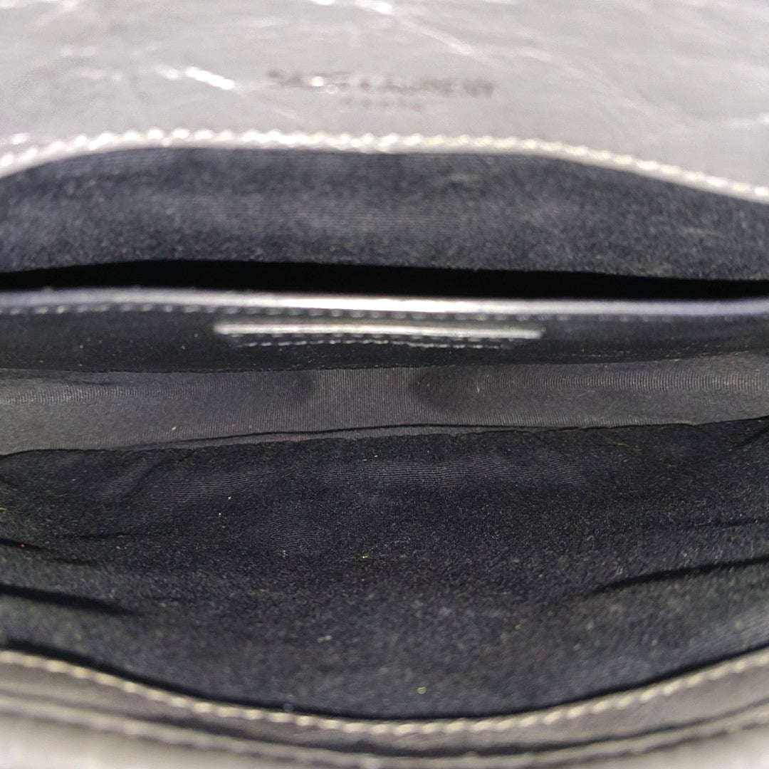 NIKI Small Chevron Calfskin Gray