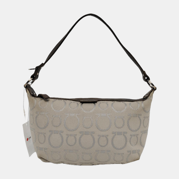 Gancini Coated Canvas Gray