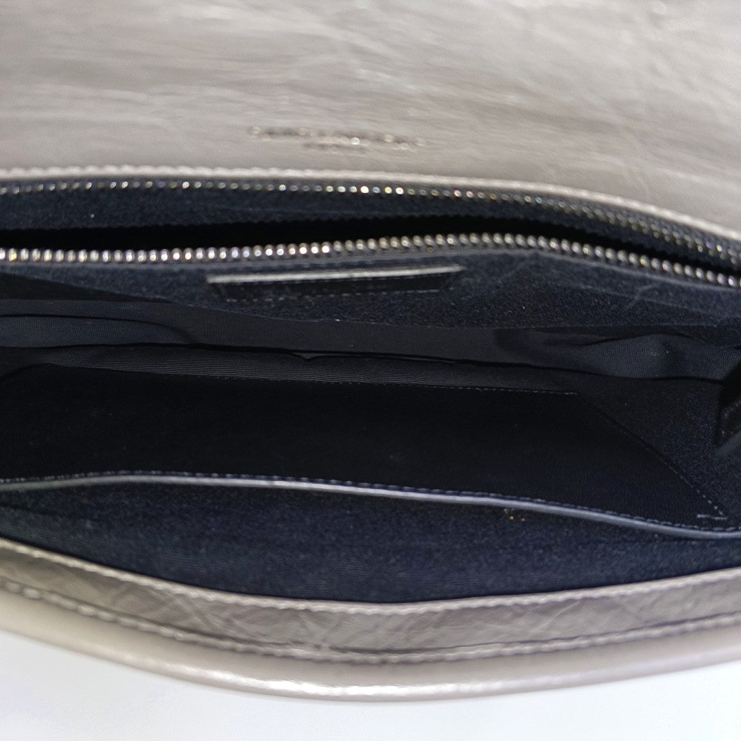 NIKI Medium Chevron Calfskin Gray