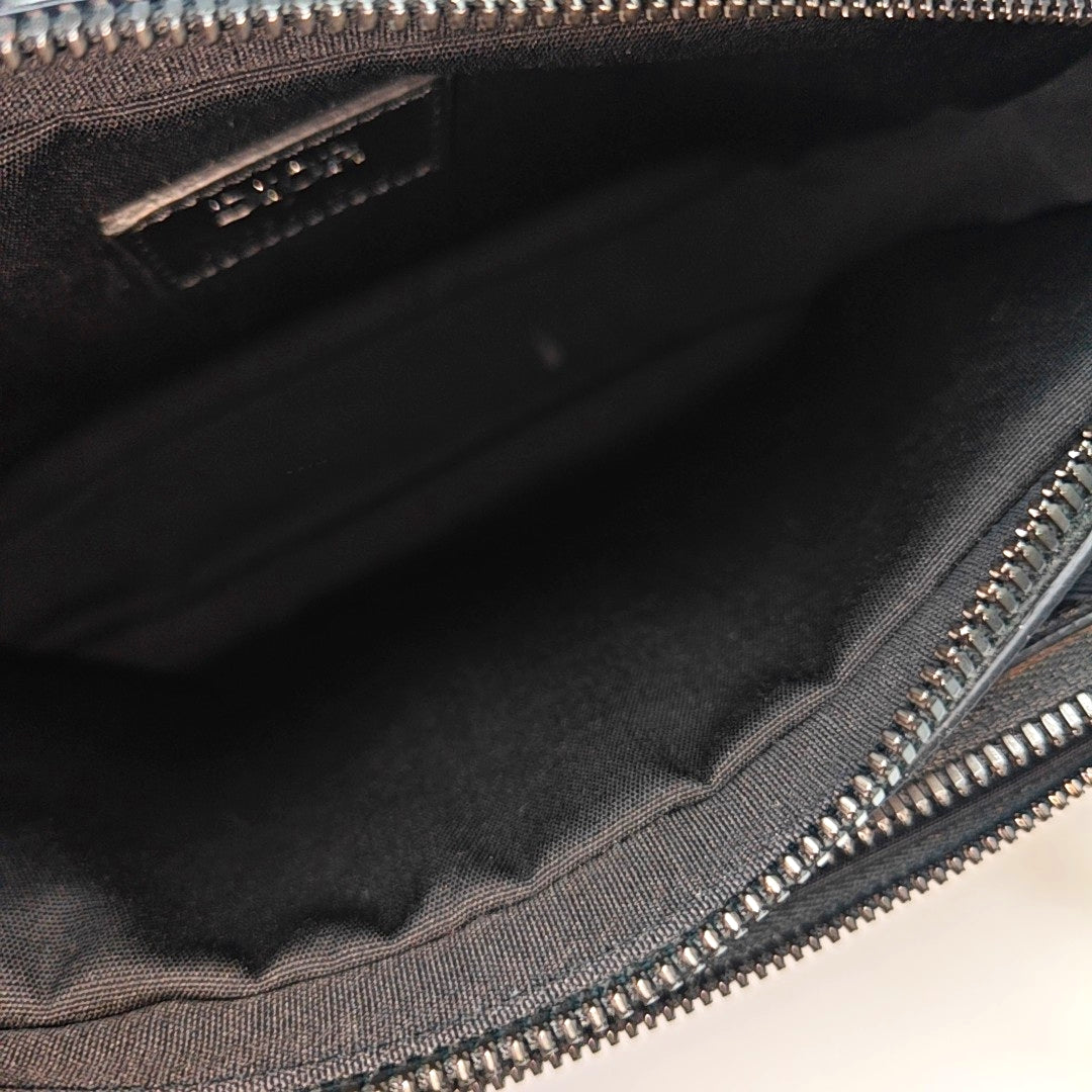 Coated Canvas Shoulder Bag Black