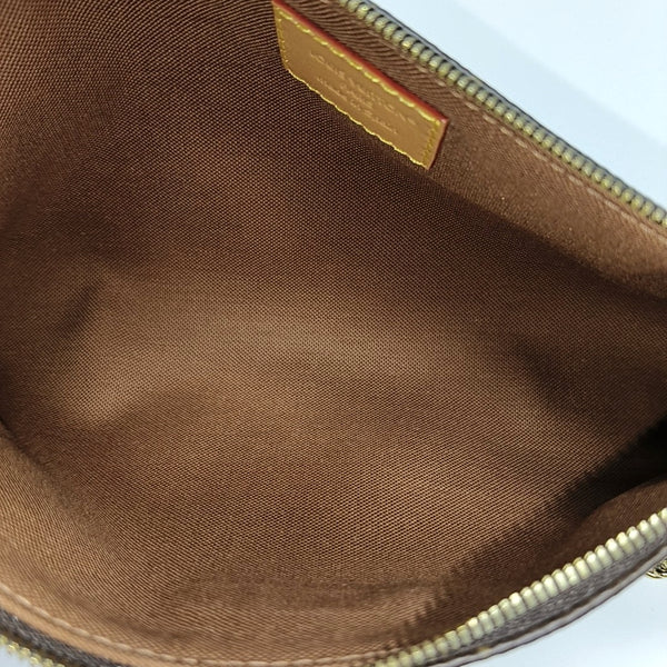 Pochette Eva Monogram Coated Canvas Brown