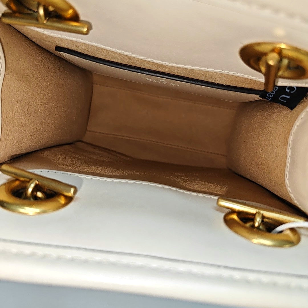GG Marmont Mini Quilted Calfskin White