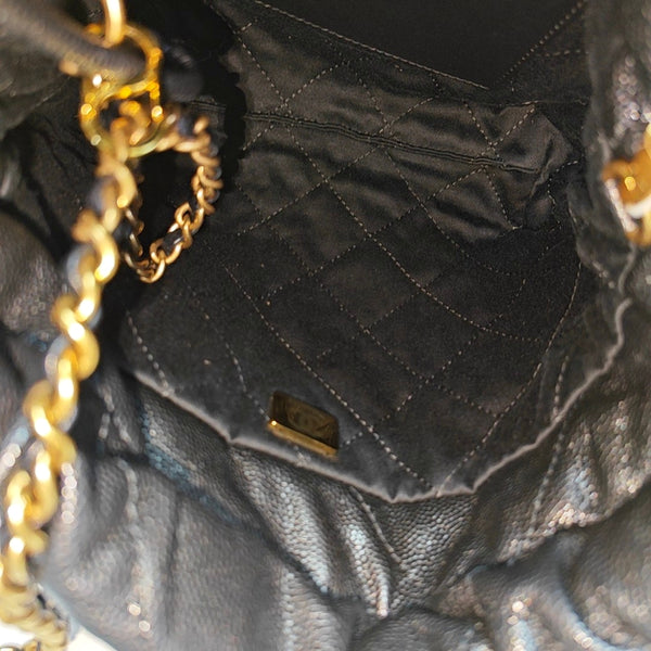 CHANEL 22 Mini Quilted Grained Calfskin Black