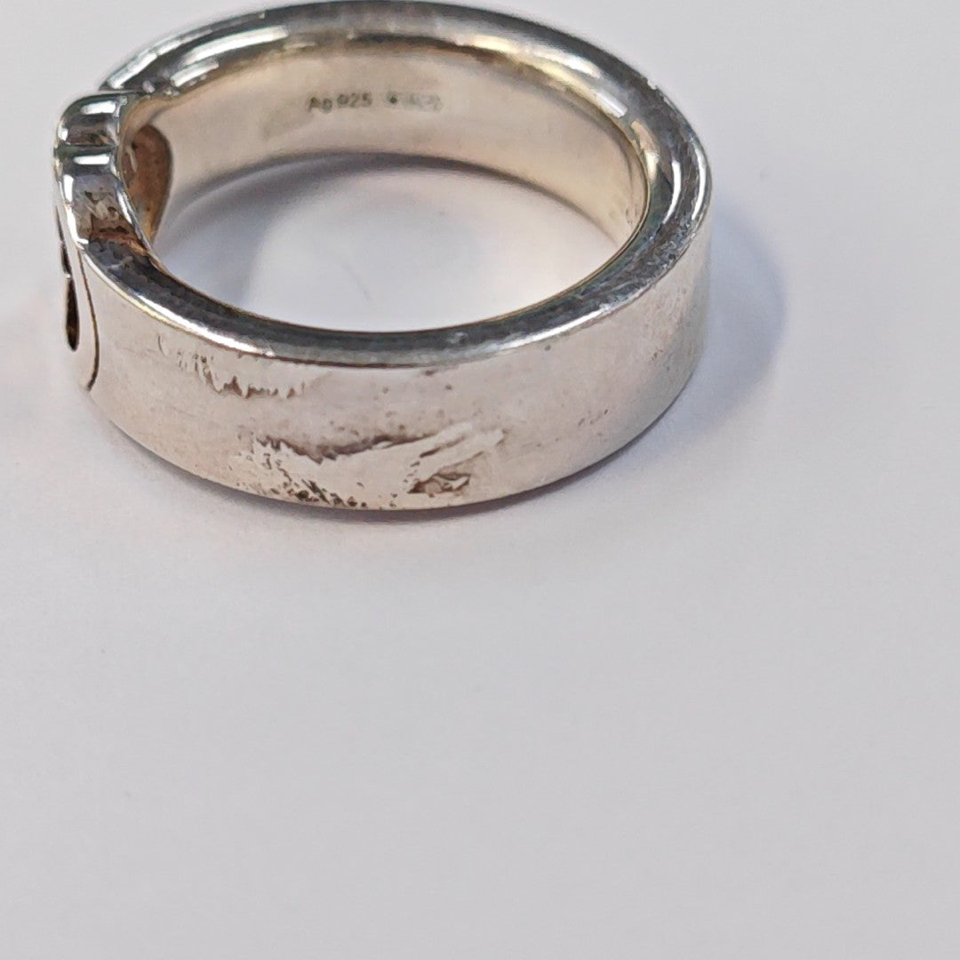 Interlocking G 925 Sterling Silver Ring HK 13