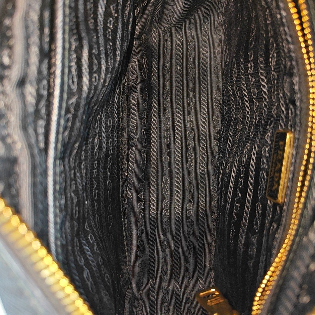 Saffiano Calfskin Shoulder Bag Black