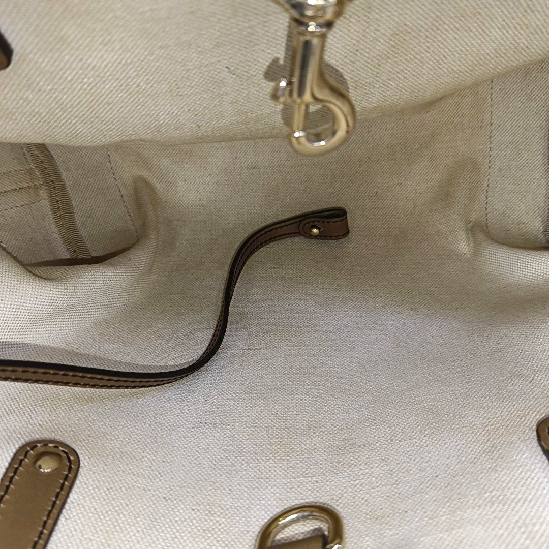 Monogram Canvas Shoulder Bag Brown