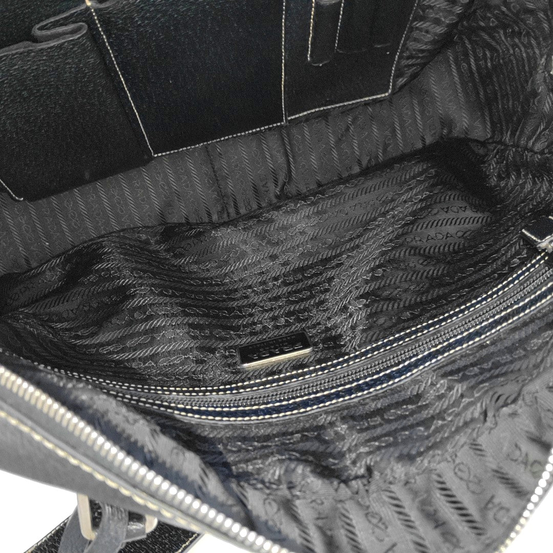 Calfskin Top Handle Bag Black