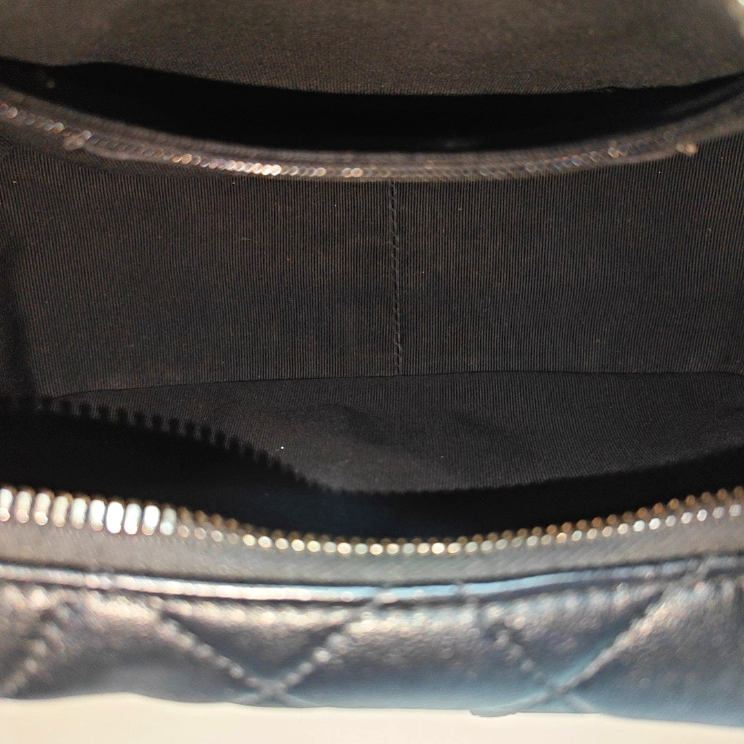 Quilted Lambskin Shoulder Bag Black
