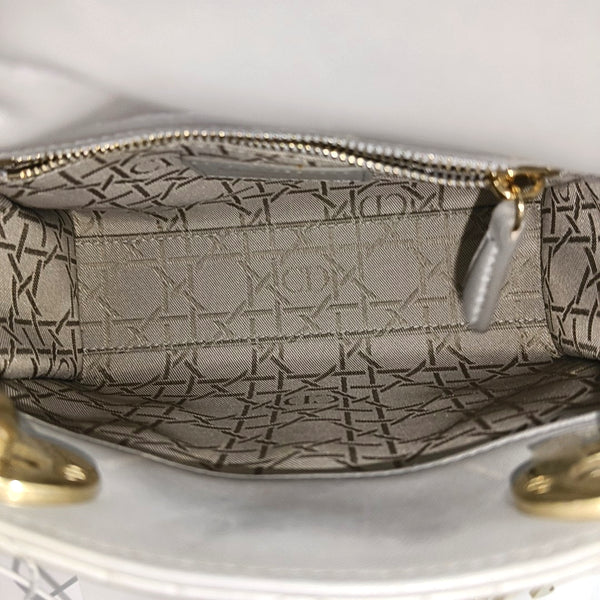 Lady Dior Mini Cannage Lambskin Gray