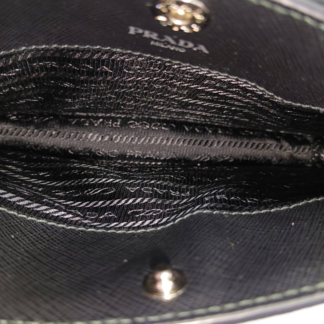 Saffiano Calfskin Crossbody Bag Black