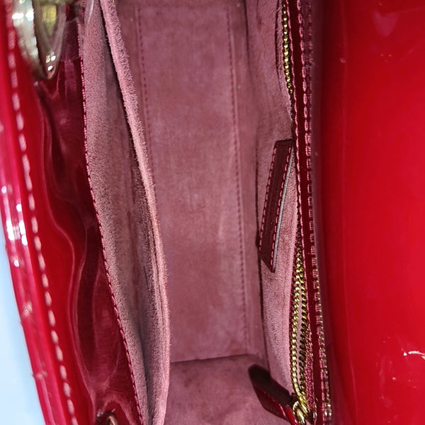 Lady Dior Small Cannage Patent Leather Red