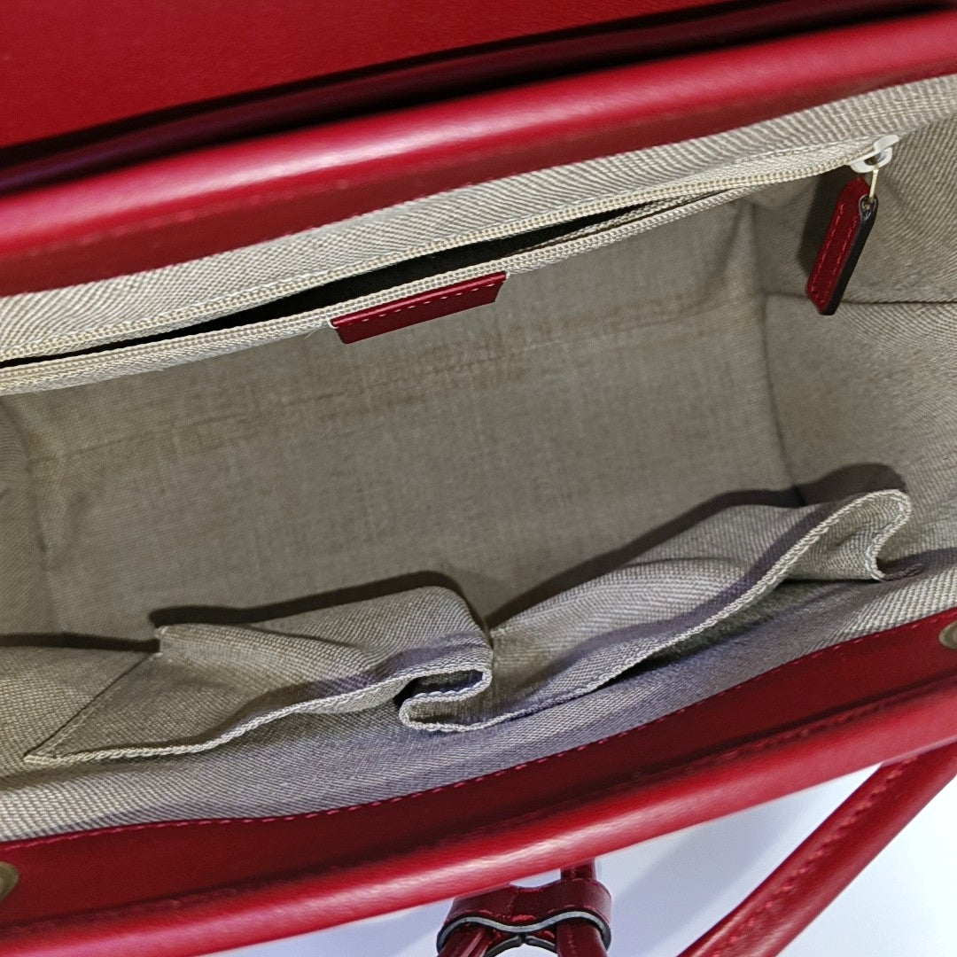 Monogram Calfskin Backpack Red