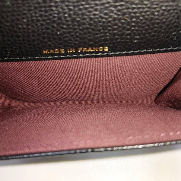 CLASSIC FLAP Quilted Grained Calfskin Black Wallet