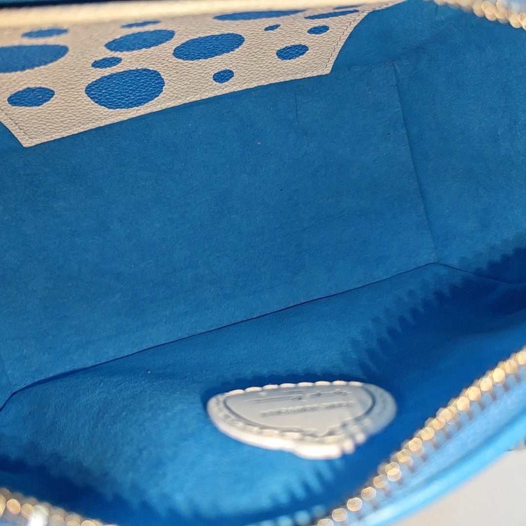 Monogram Calfskin Shoulder Bag Blue