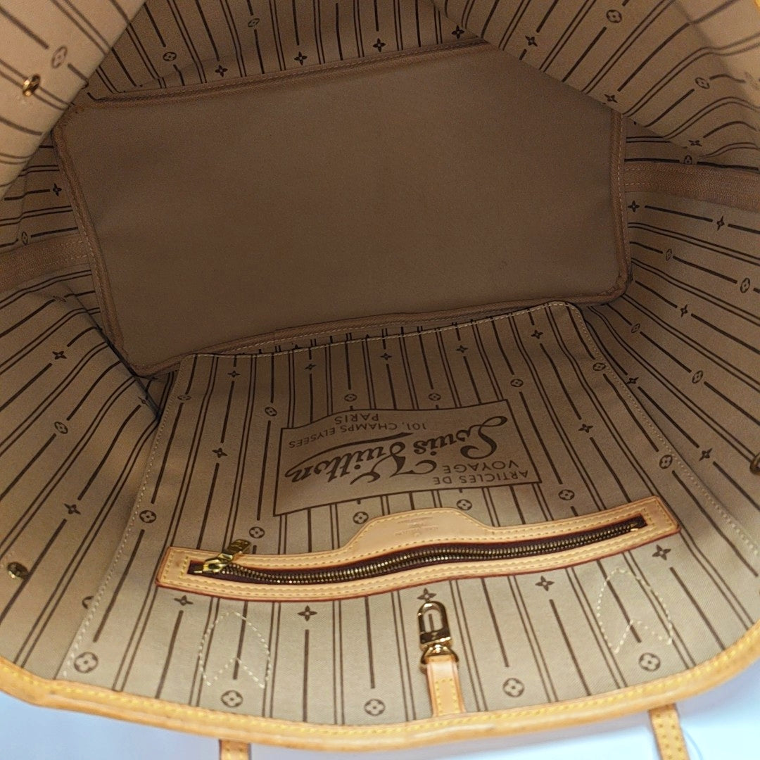 NEVERFULL GM Monogram Coated Canvas Brown
