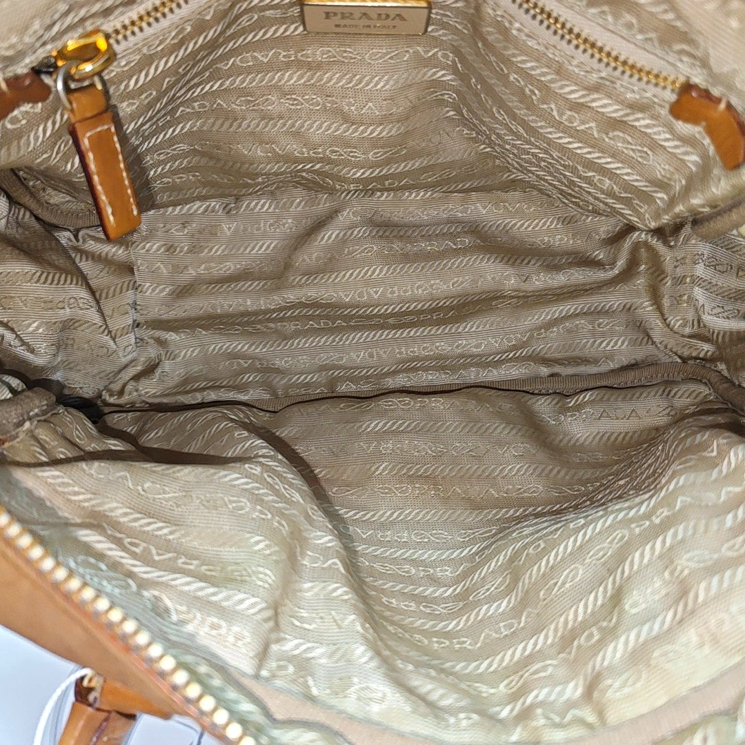 Canvas Top Handle Bag Brown