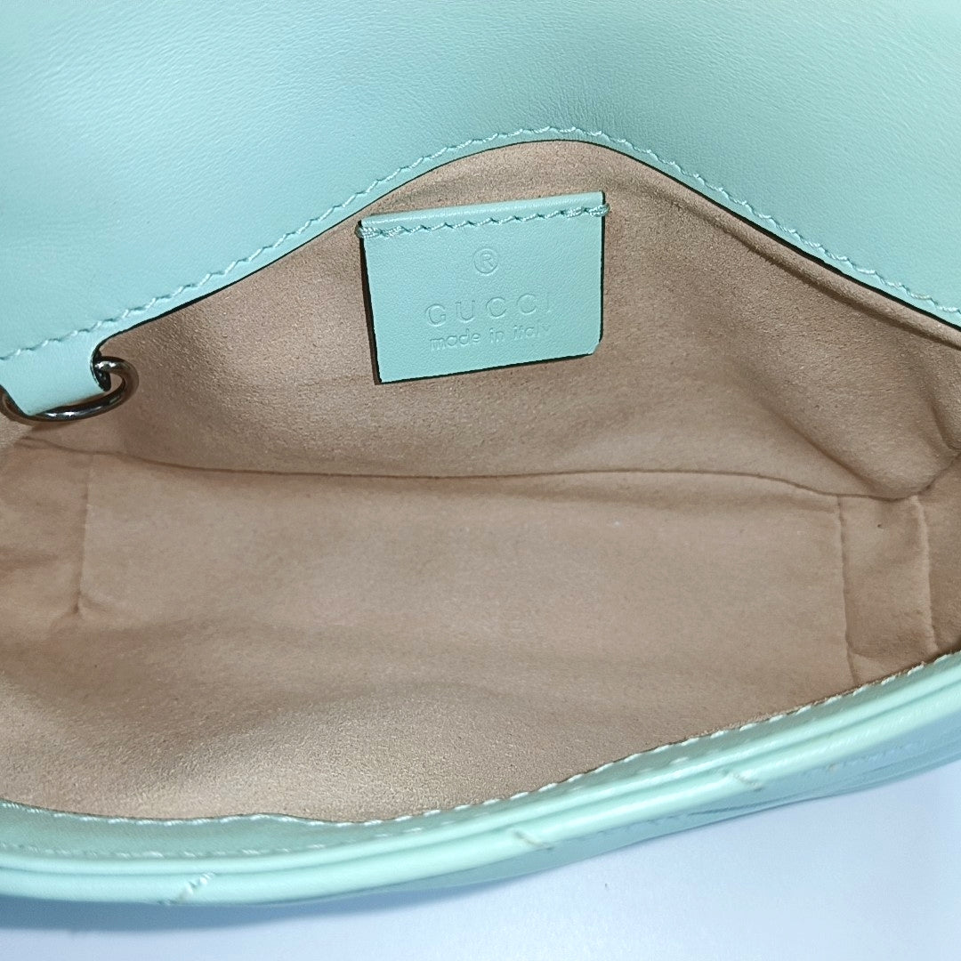 GG Marmont Mini Quilted Calfskin Green