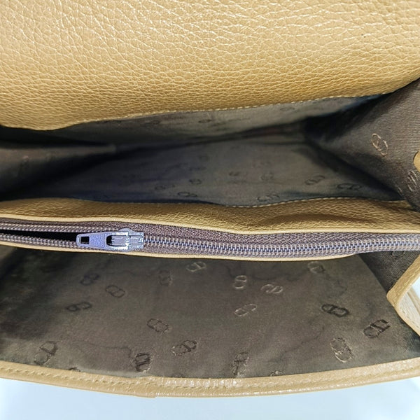 Coated Canvas Crossbody Bag Brown