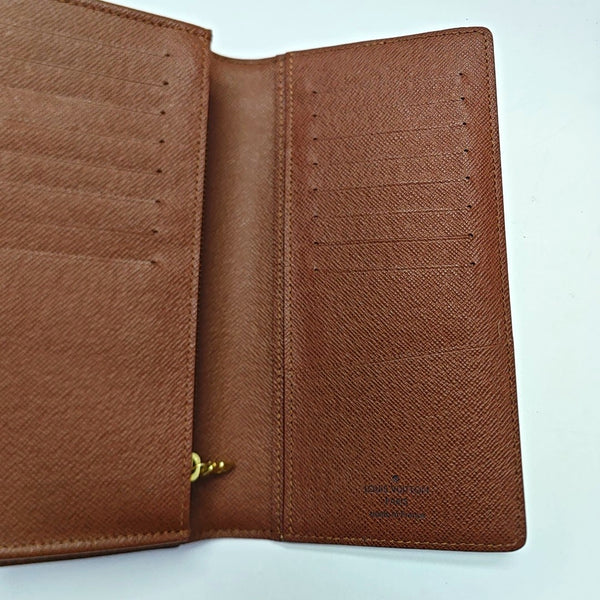 HINGE BRAZZA Monogram Coated Canvas Brown Wallet