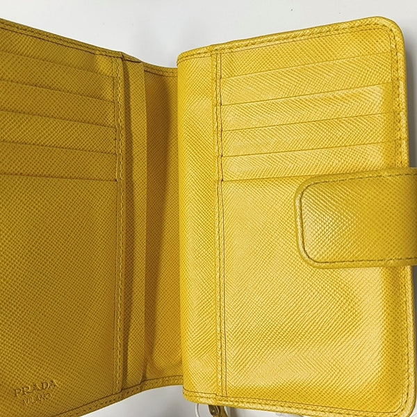 Saffiano Calfskin Wallet Yellow