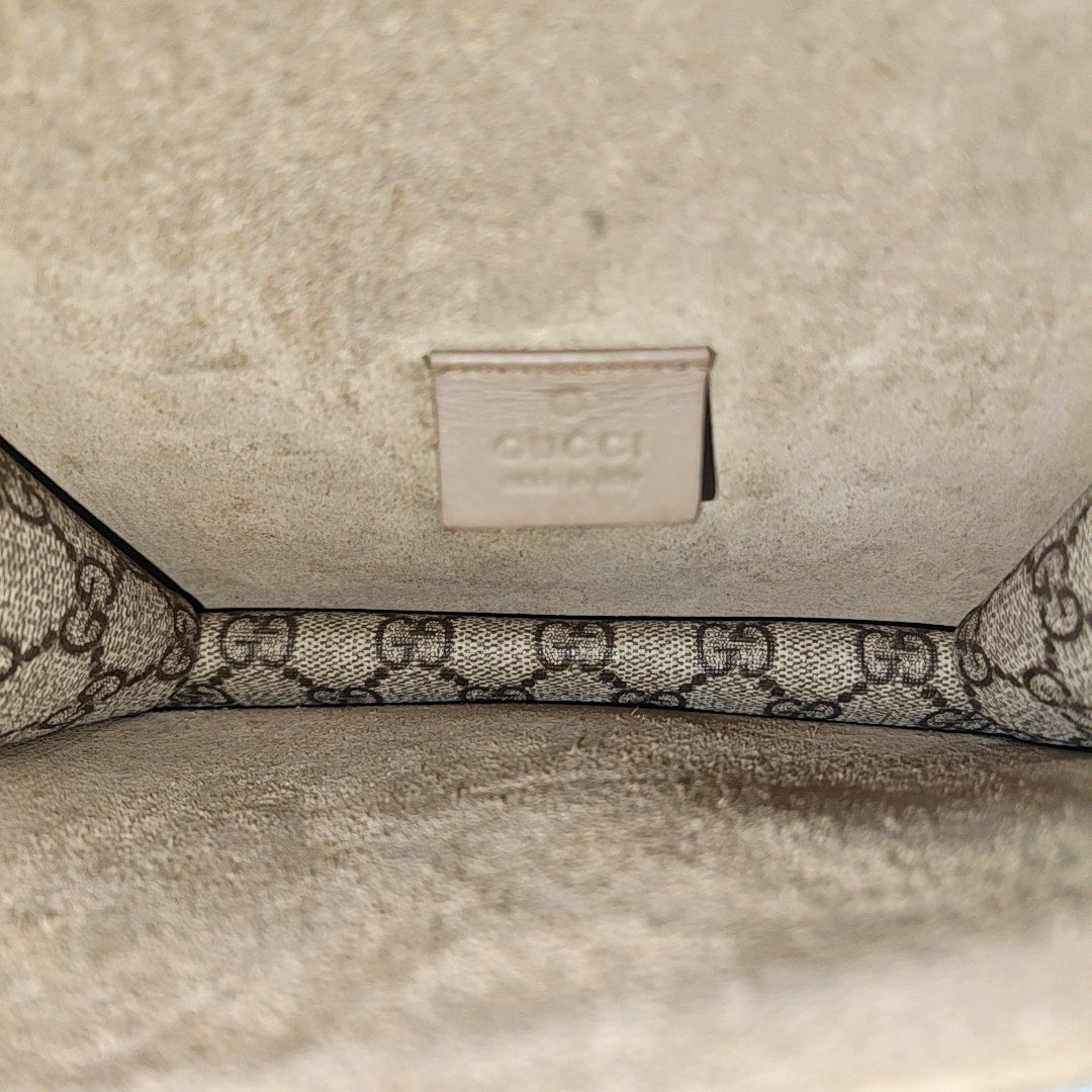 Dionysus Mini Monogram Coated Canvas Beige