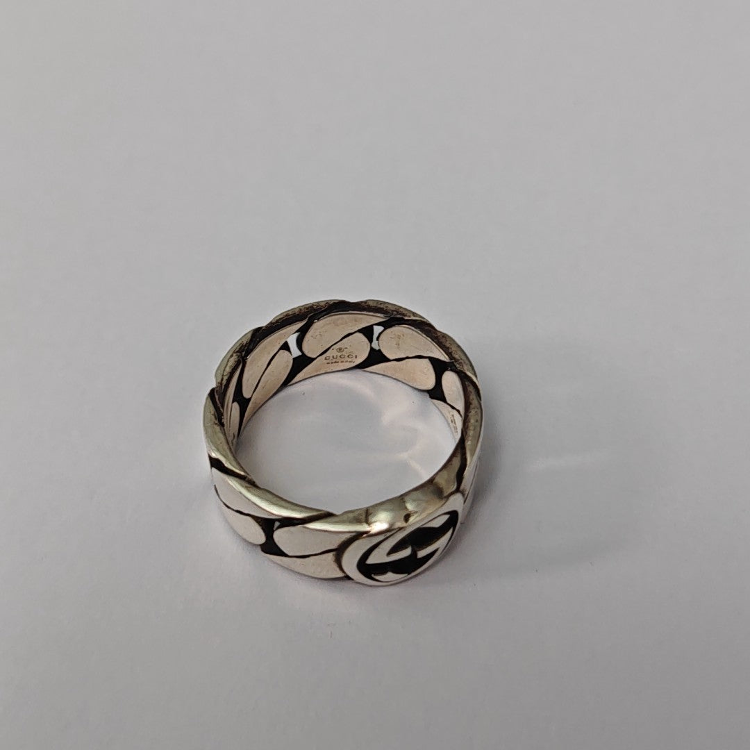 Interlocking G 925 Sterling Silver Ring HK 14