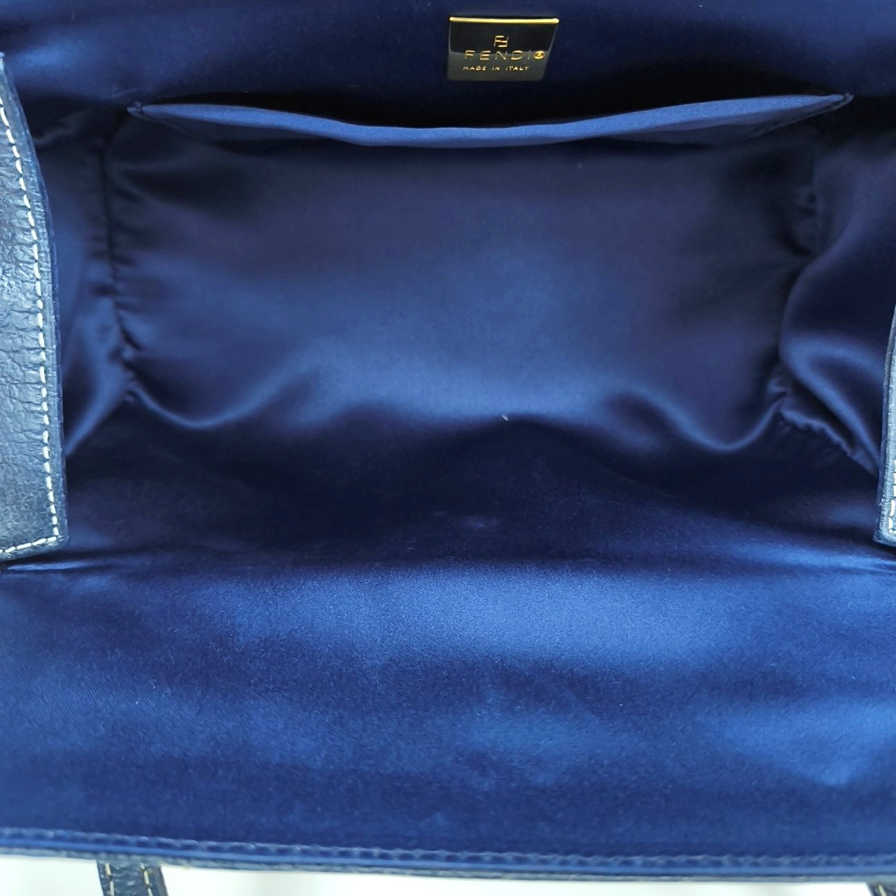 Calfskin Top Handle Bag Blue