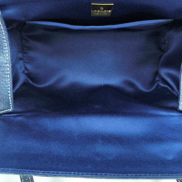 Calfskin Top Handle Bag Blue
