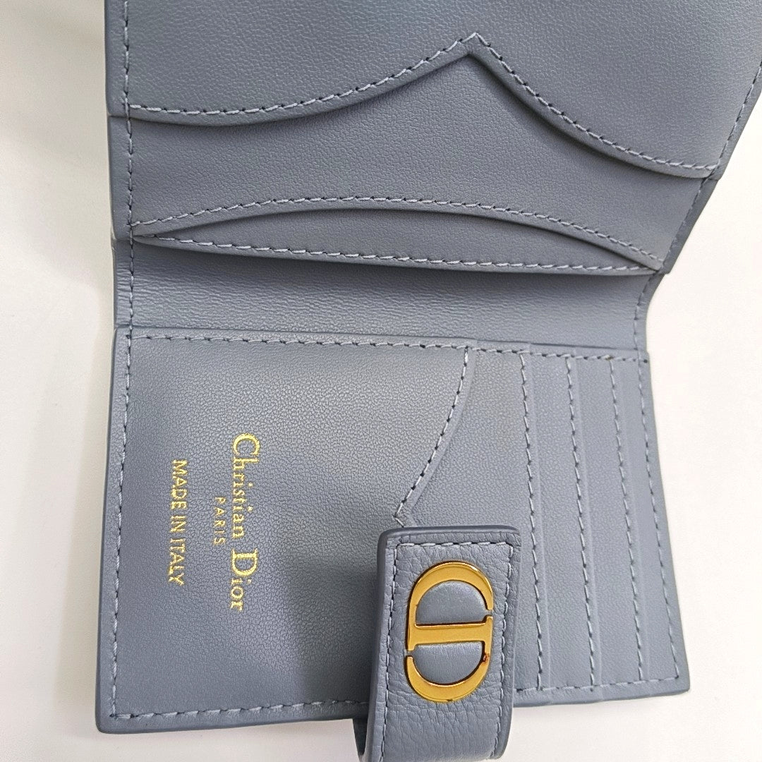 Cannage Lambskin Wallet Blue