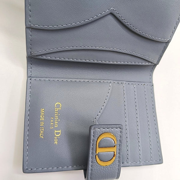 Cannage Lambskin Wallet Blue