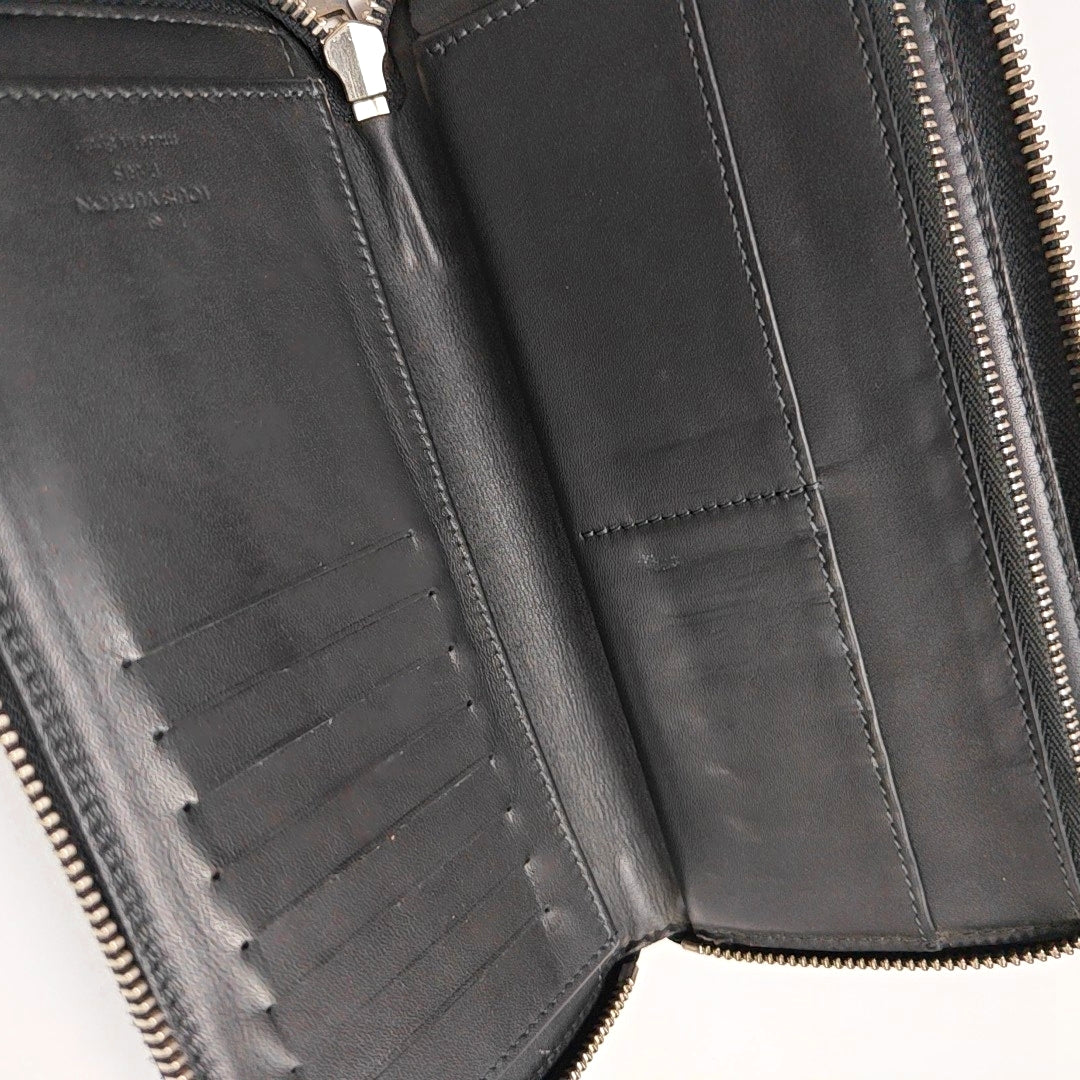 ZIPPY Damier Coated Canvas Blue Wallet