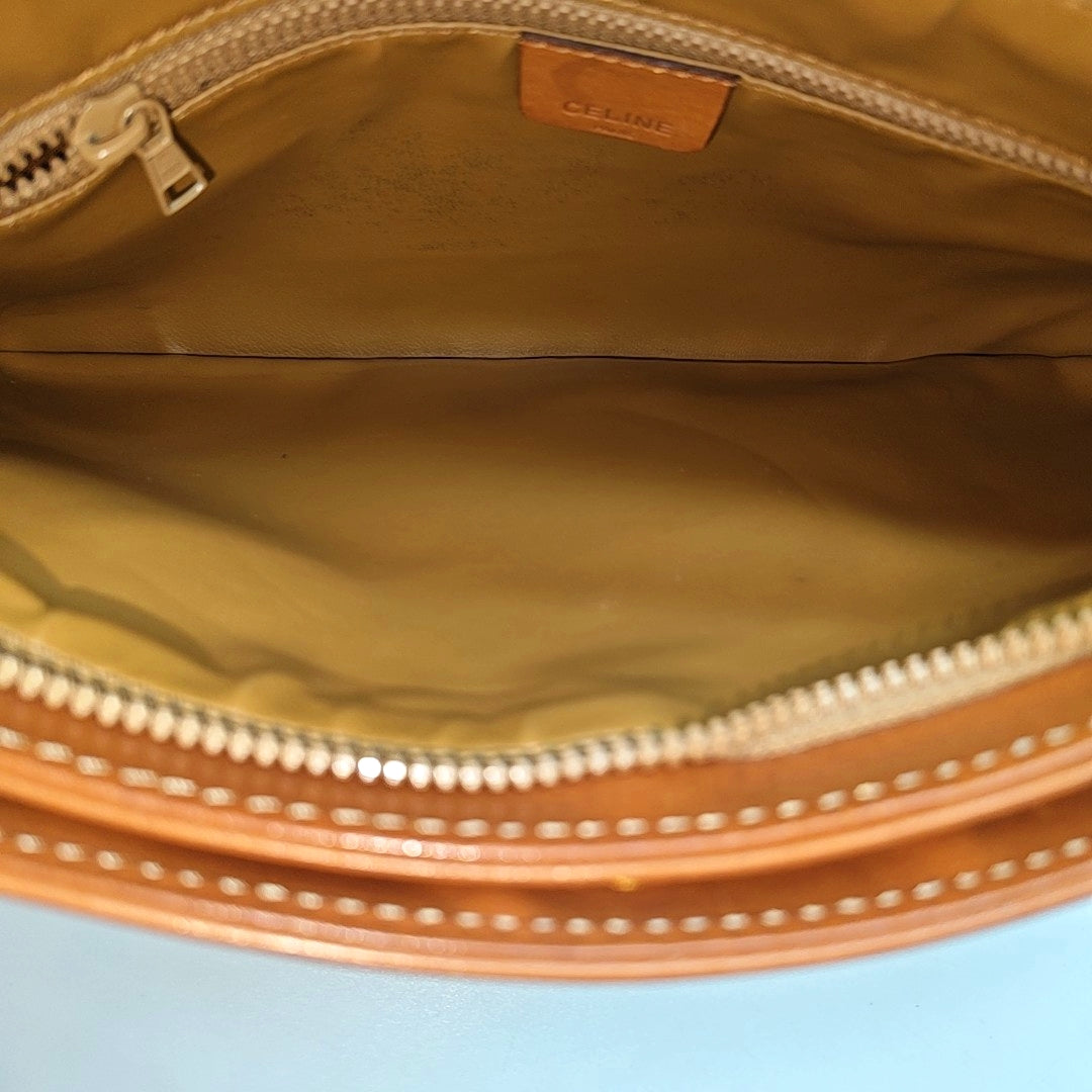 Coated Canvas Shoulder Bag Brown