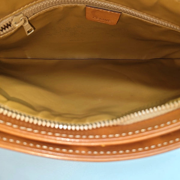 Coated Canvas Shoulder Bag Brown