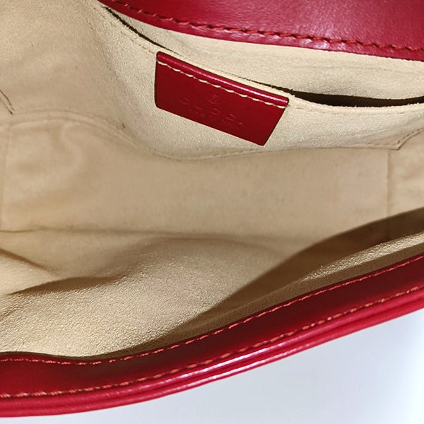 GG Marmont Small Quilted Calfskin Red