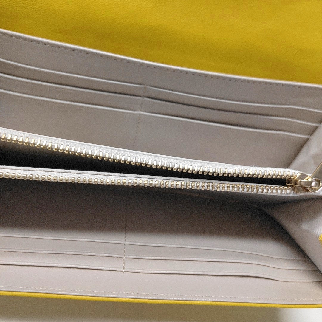 Miss Dior Cannage Lambskin Yellow Wallet