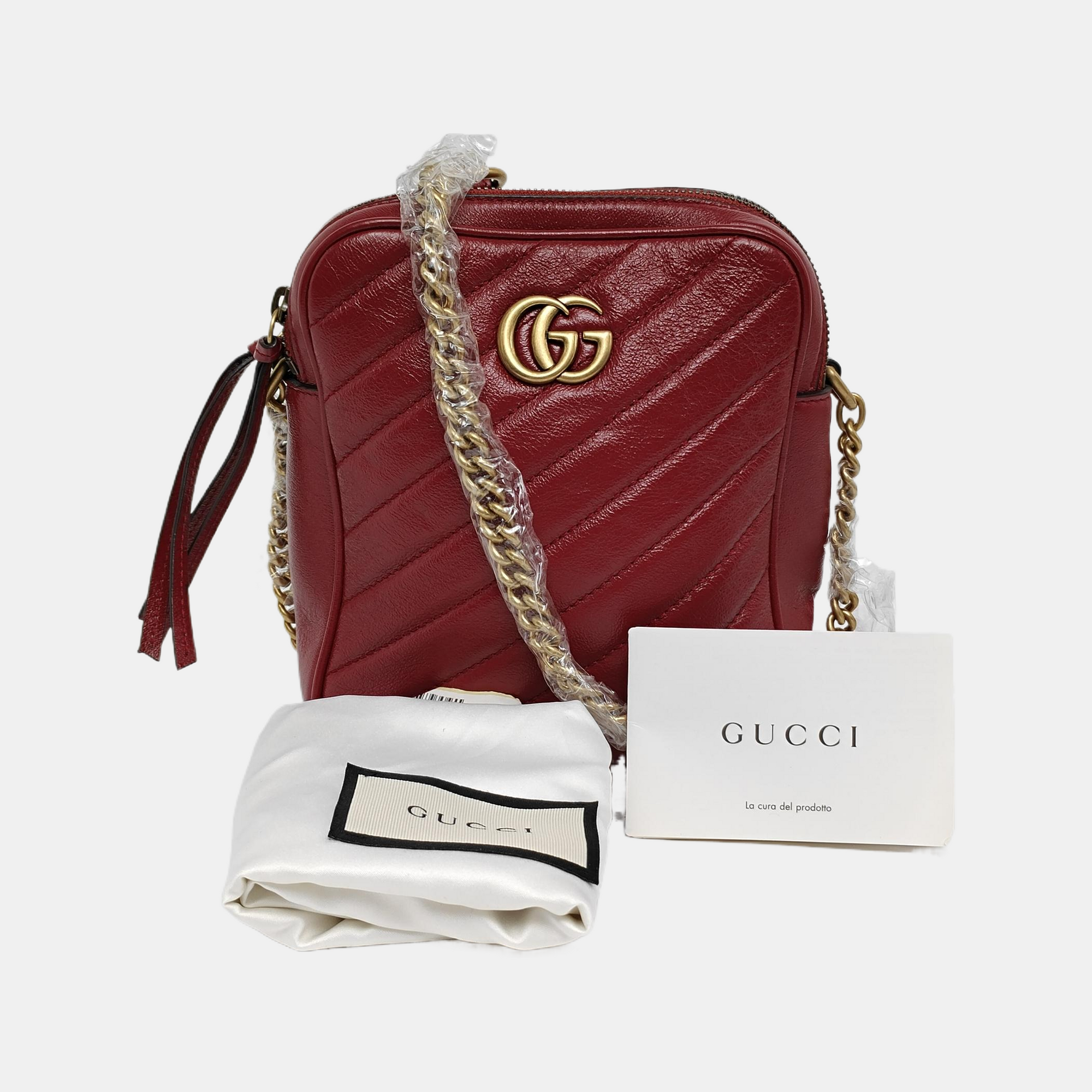 GG Marmont Mini Quilted Calfskin Red