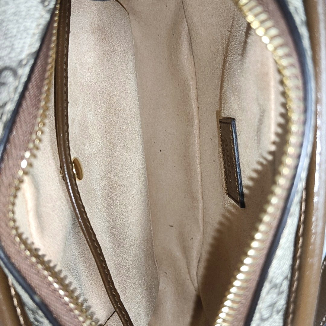 GG Supreme Mini Monogram Coated Canvas Beige