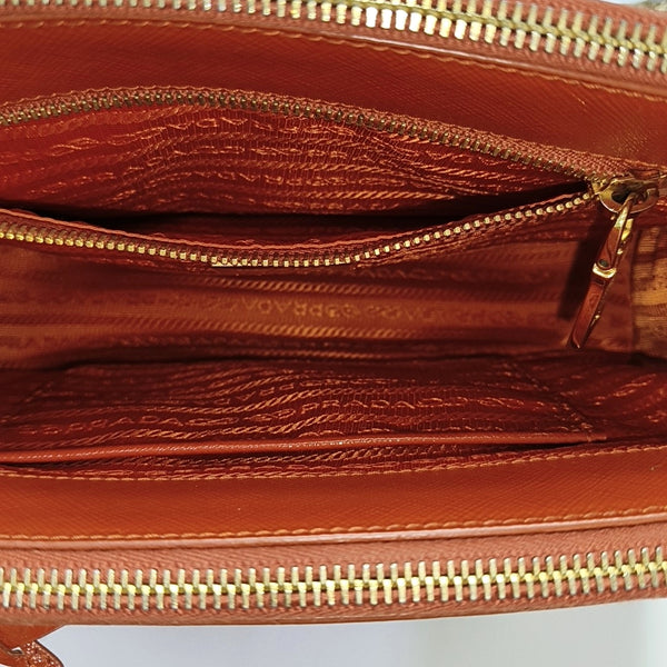 Galleria Small Saffiano Calfskin Orange
