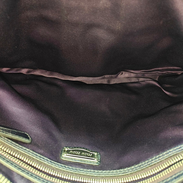 Quilted Lambskin Top Handle Bag Blue