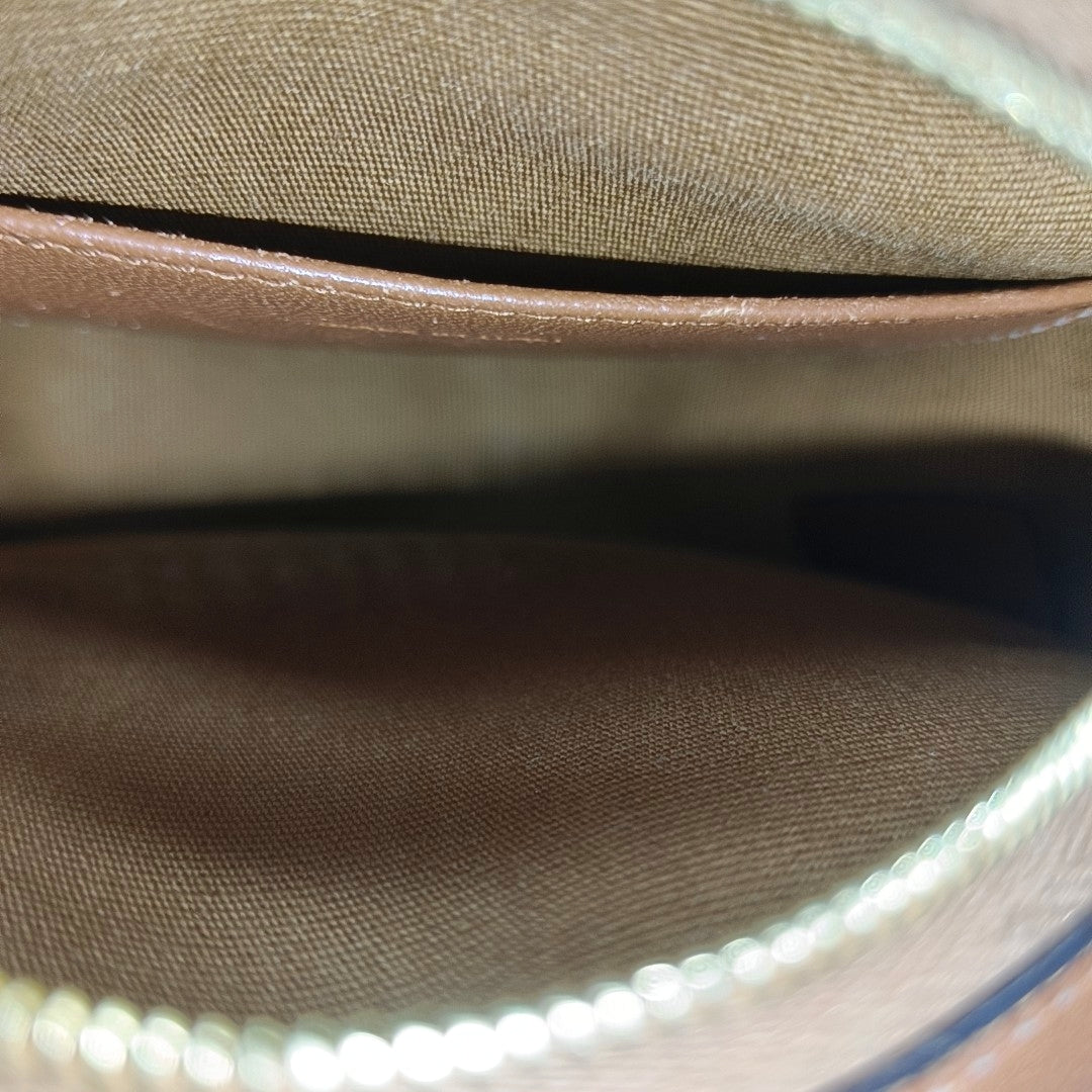 Authenticated pre-owned  TRIOMPHE ROUND Coated Canvas Brown - Shoulder Bag at Looply