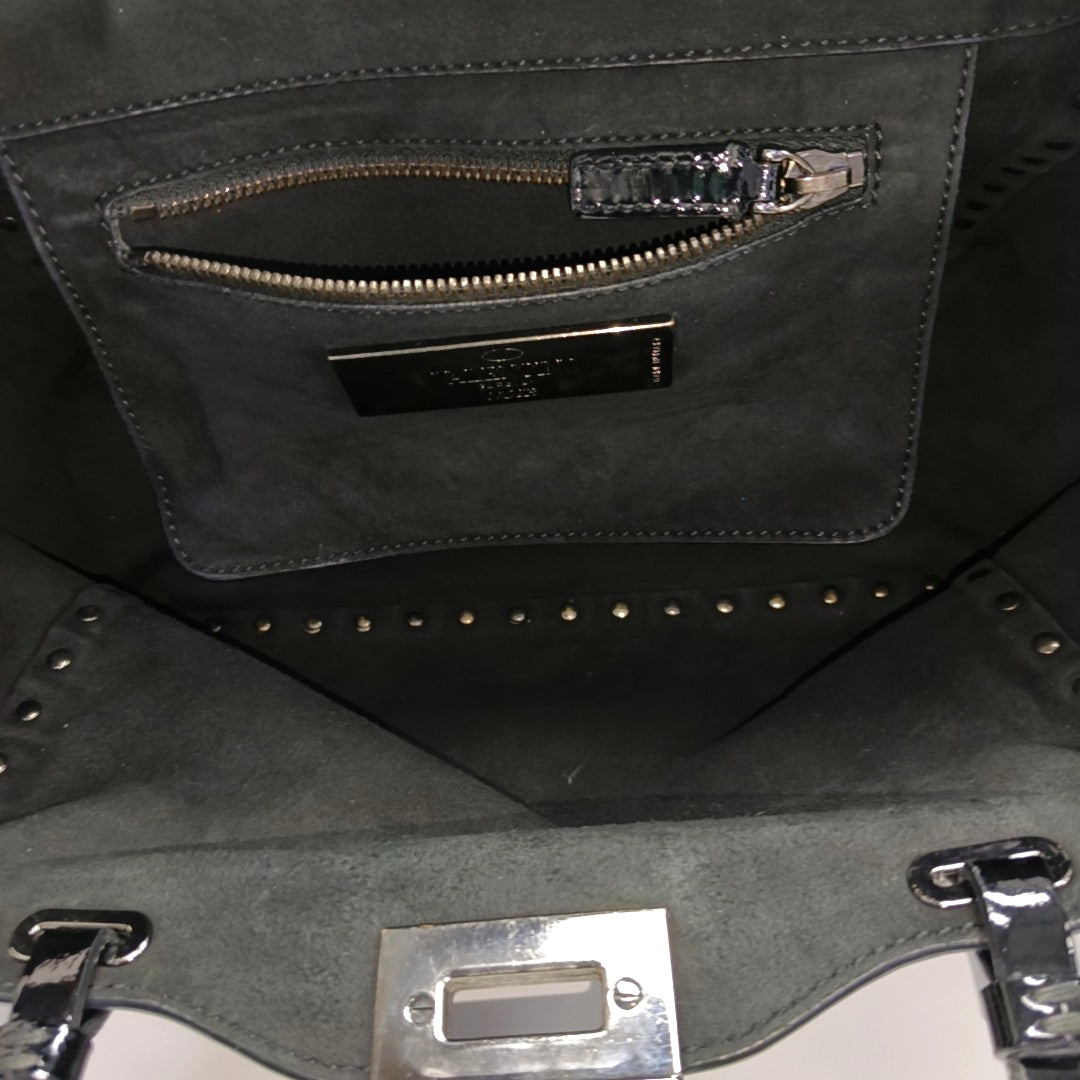 Rockstud Small Patent Leather Black