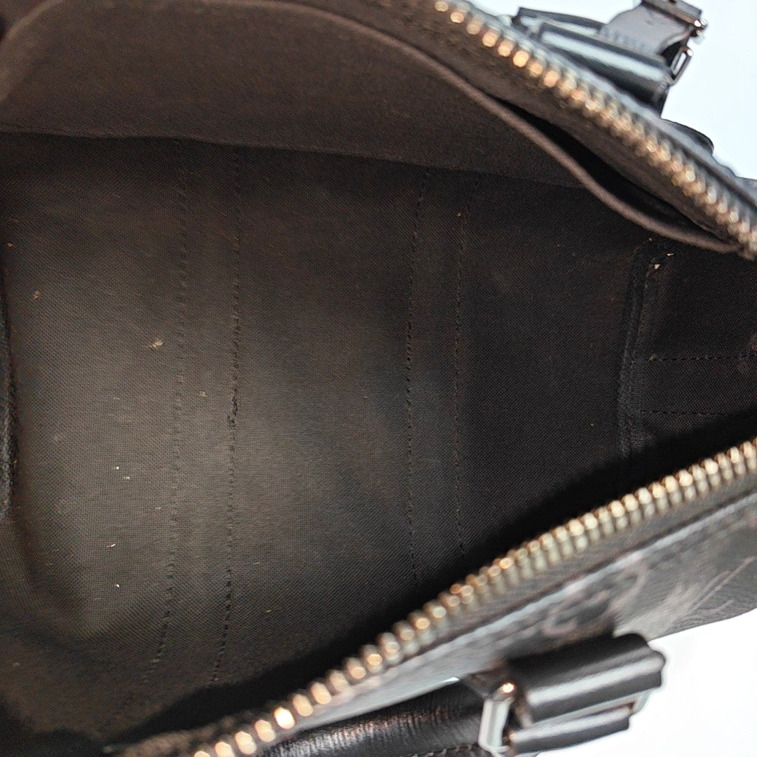 KEEPALL 25 Monogram Coated Canvas Black