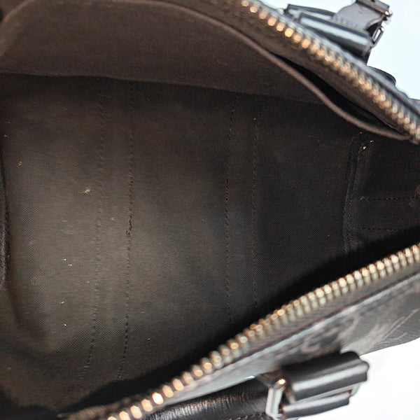 KEEPALL 25 Monogram Coated Canvas Black