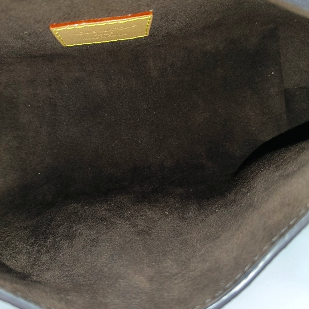 Pochette Mia Monogram Coated Canvas Brown