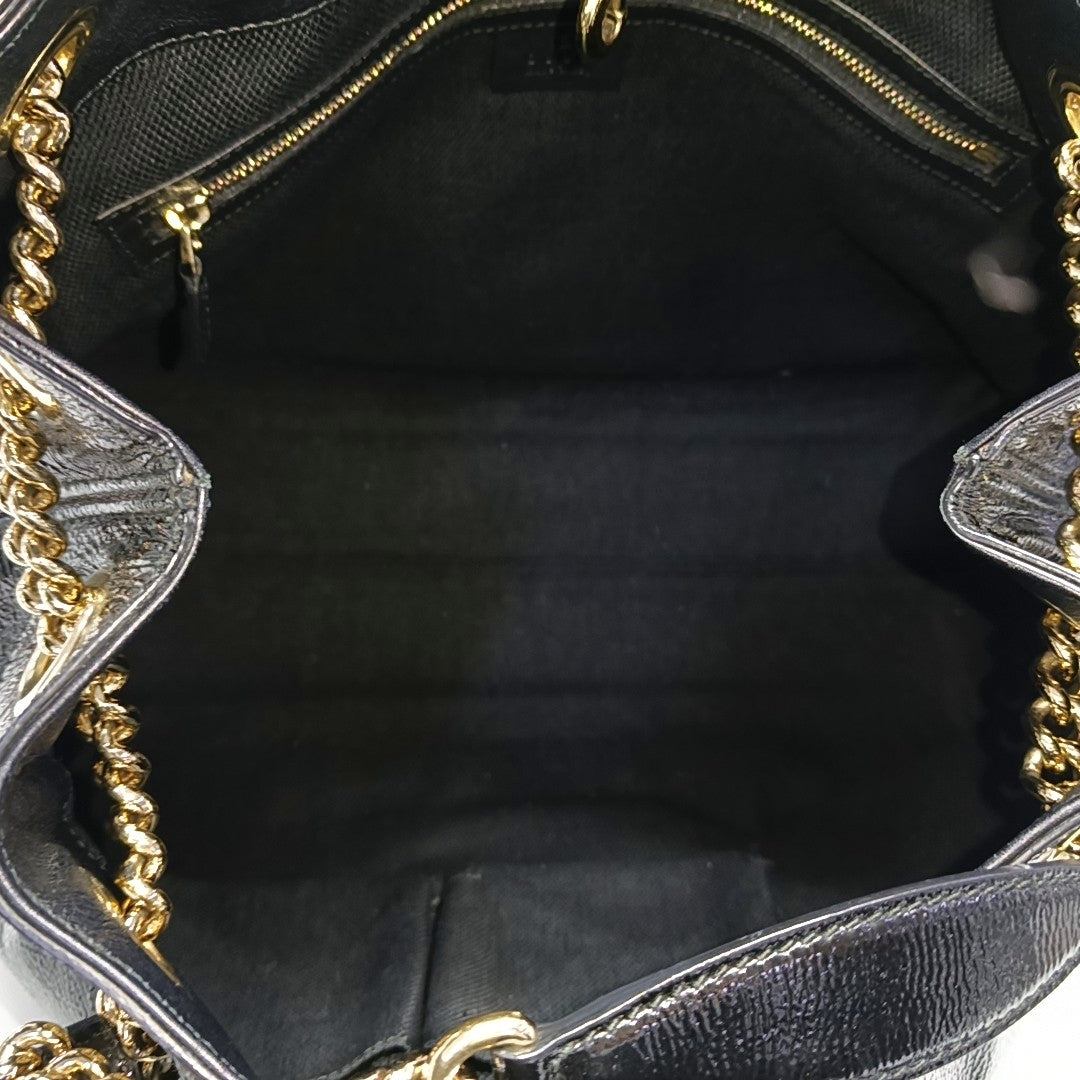 Soho Quilted Patent Leather Black