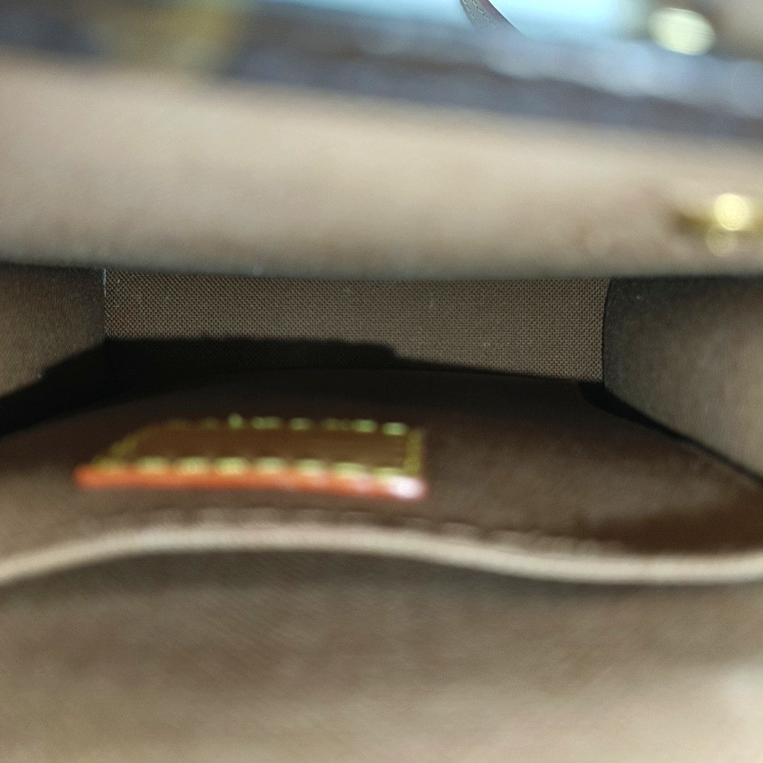 SAC PLAT Mini Monogram Coated Canvas Brown