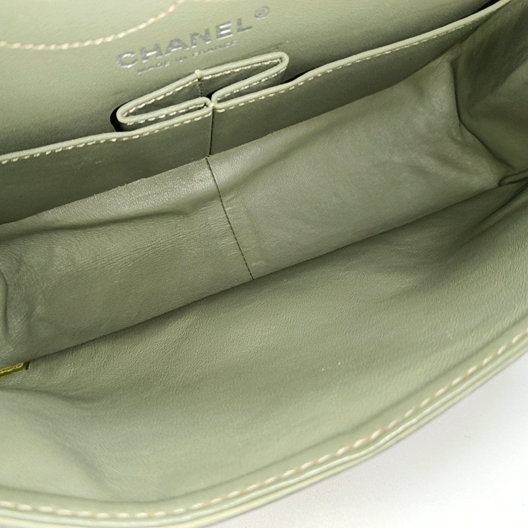 2.55 227 Quilted Calfskin Green