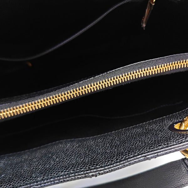 CHANEL GST Large Quilted Grained Calfskin Black
