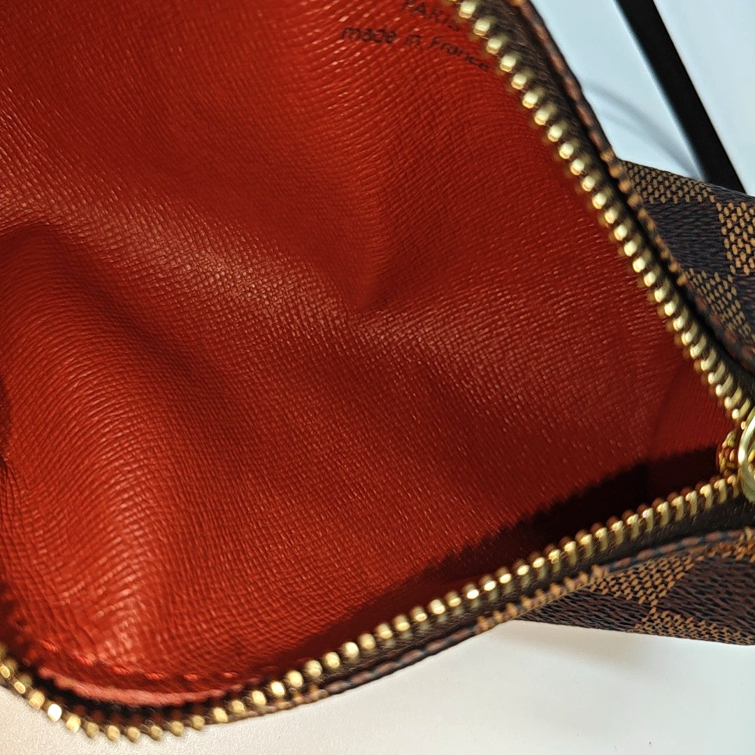 PAPILLON Mini Damier Ebene Coated Canvas Brown
