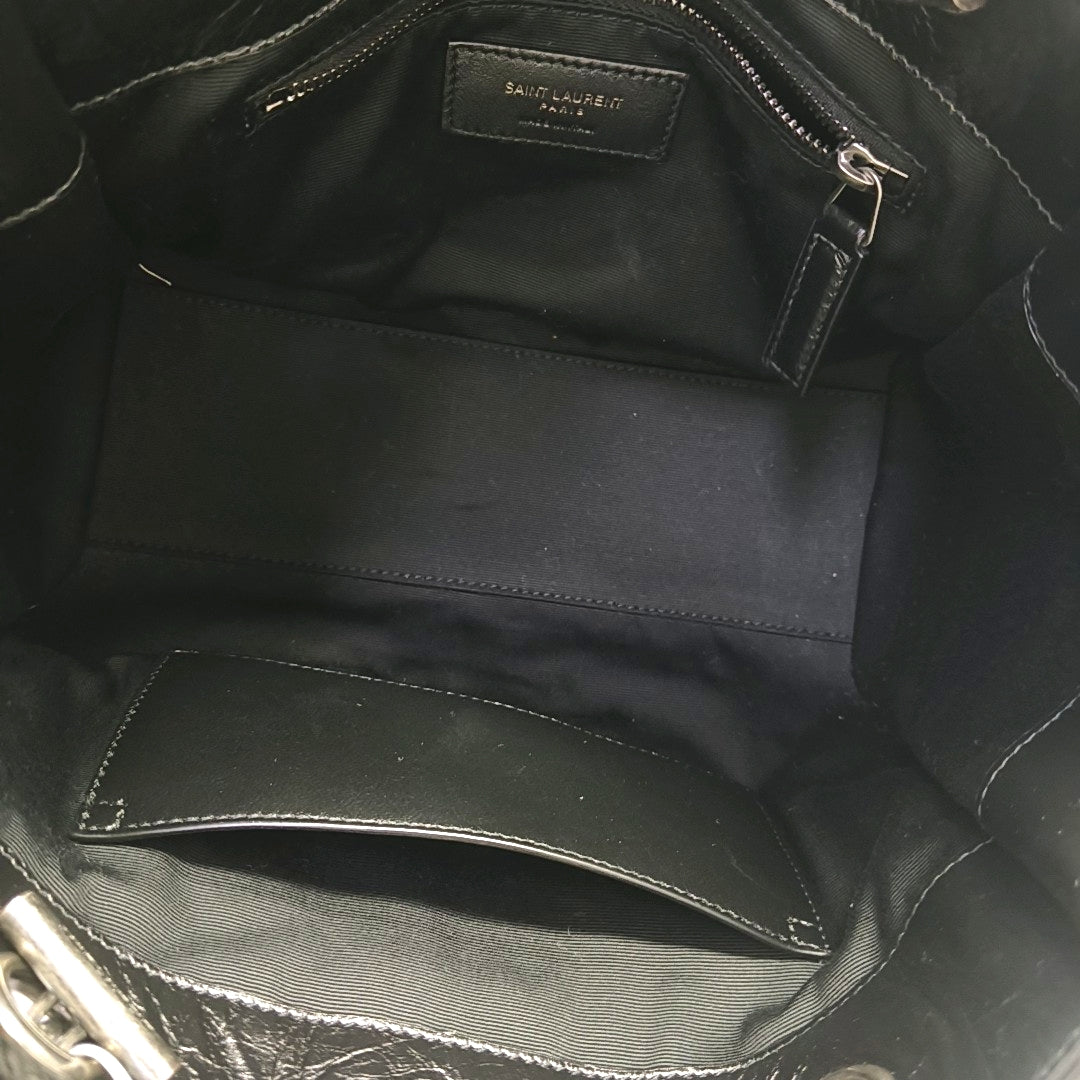 NIKI Small Chevron Calfskin Black